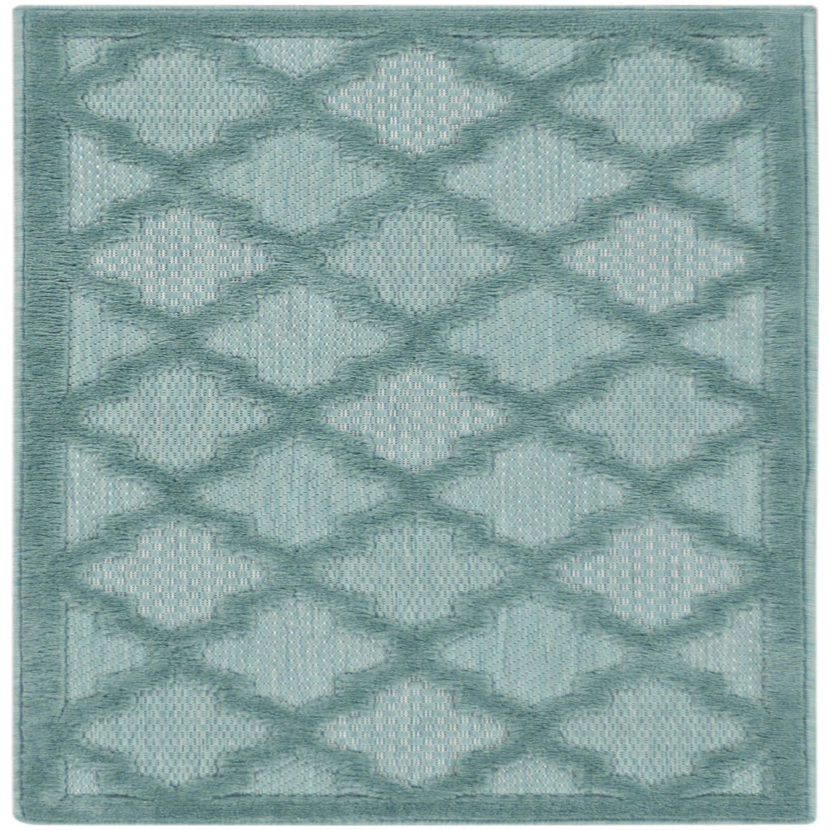 Easy Care Aqua Teal Modern Polypropylene Area Rug - 2' x 4'