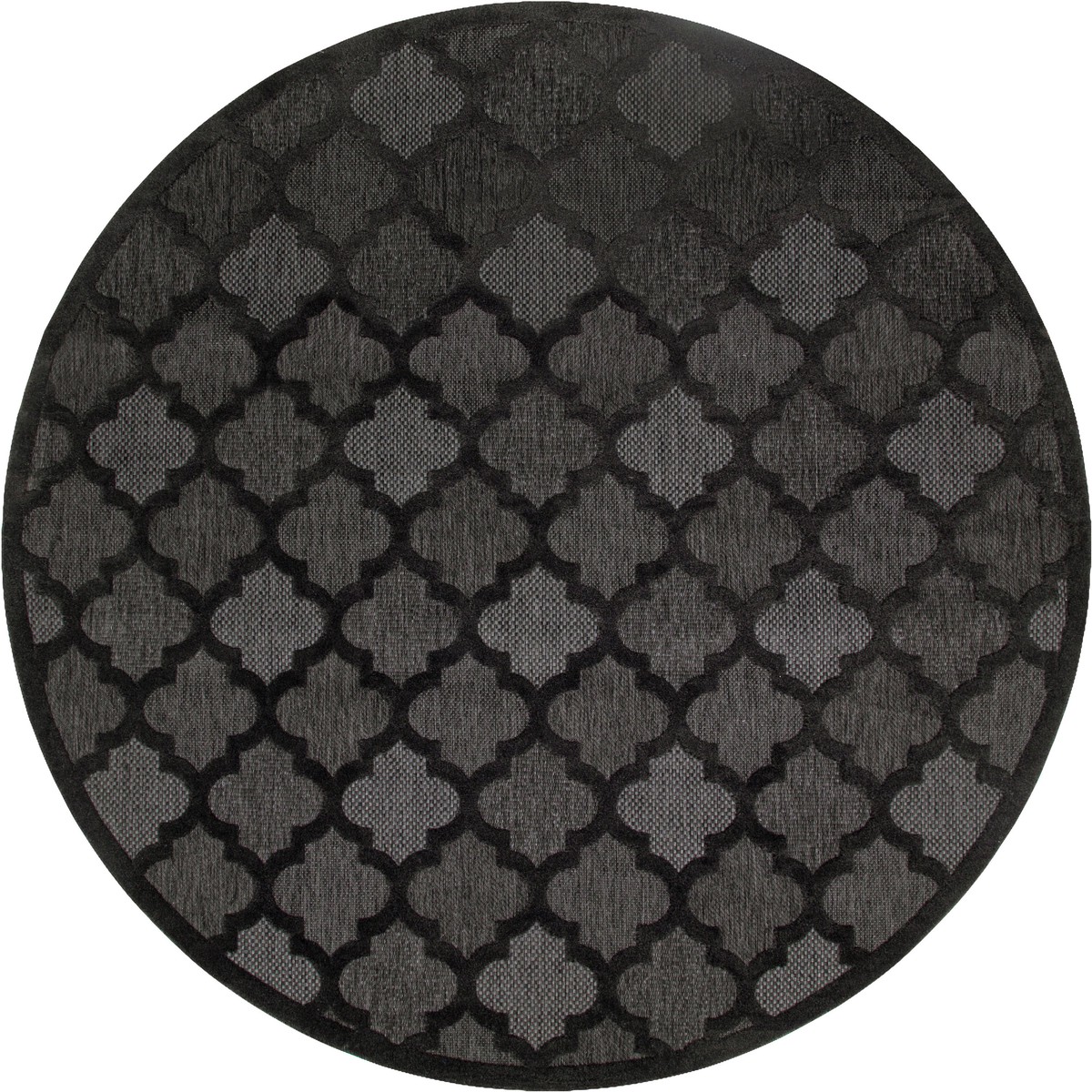 Easy Care Charcoal Black Modern Polypropylene Area Rug – 10′ x Round