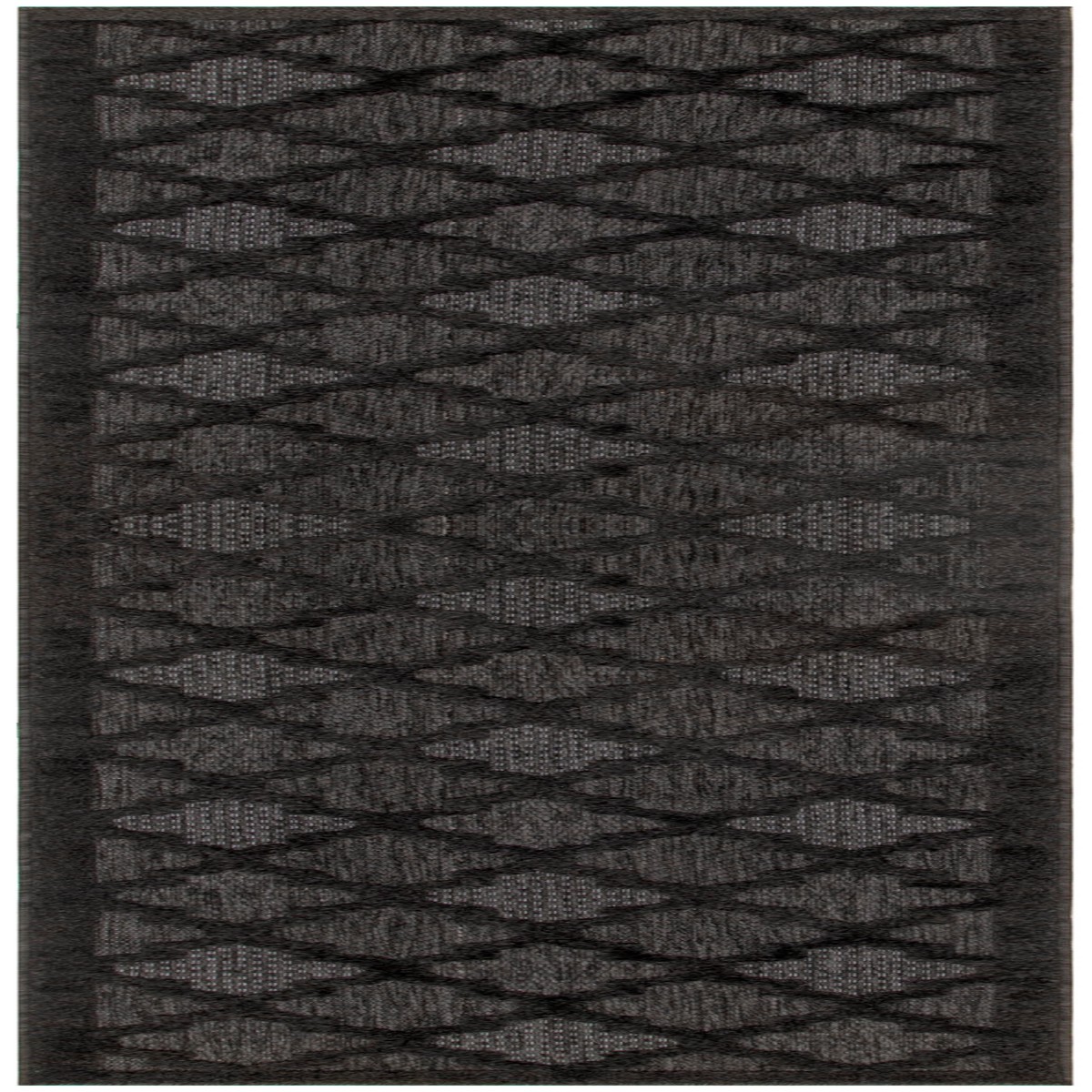 Easy Care Charcoal Black Modern Polypropylene Area Rug – 2’2″ x 16′
