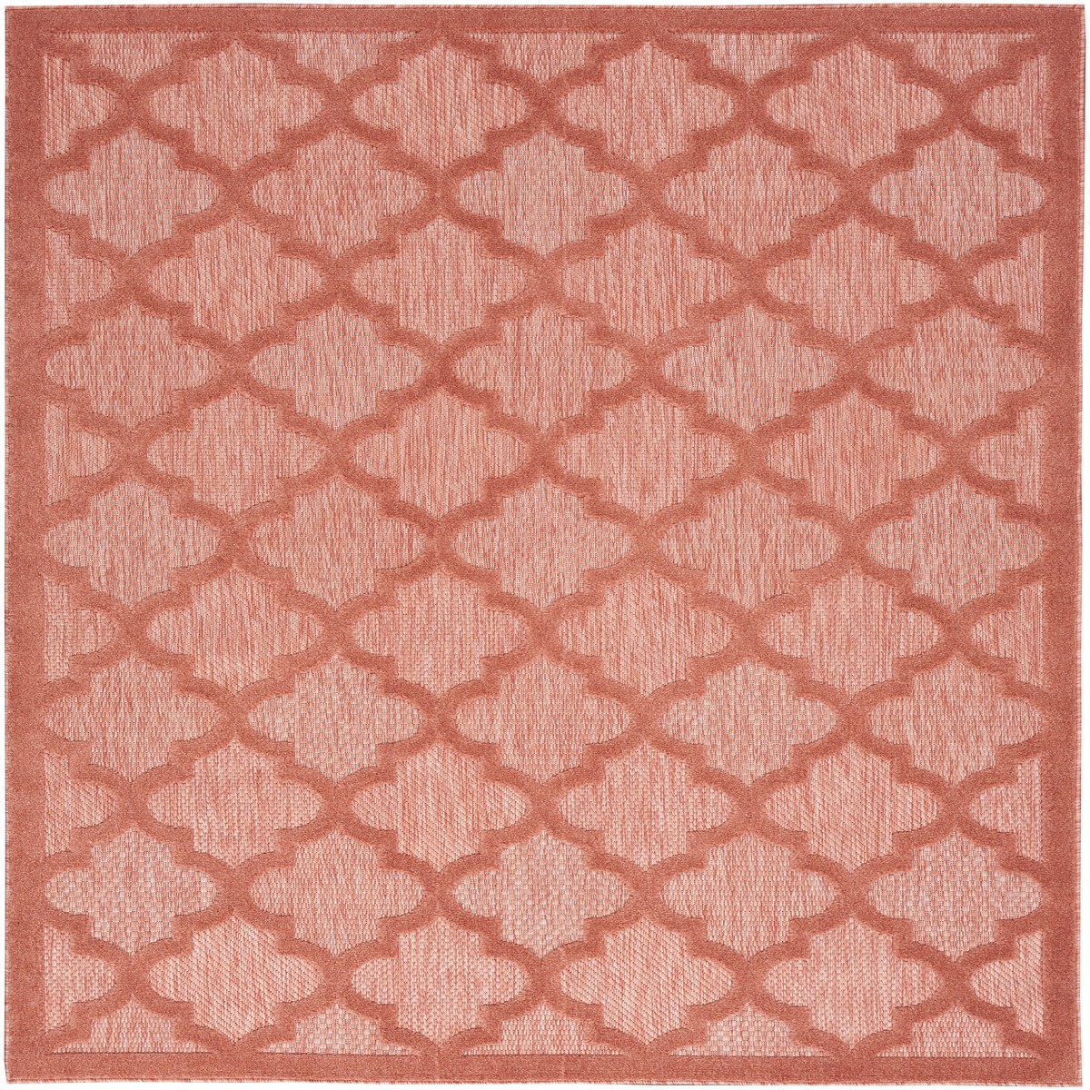 Easy Care Coral Orange Modern Polypropylene Area Rug – 5′ x 7′