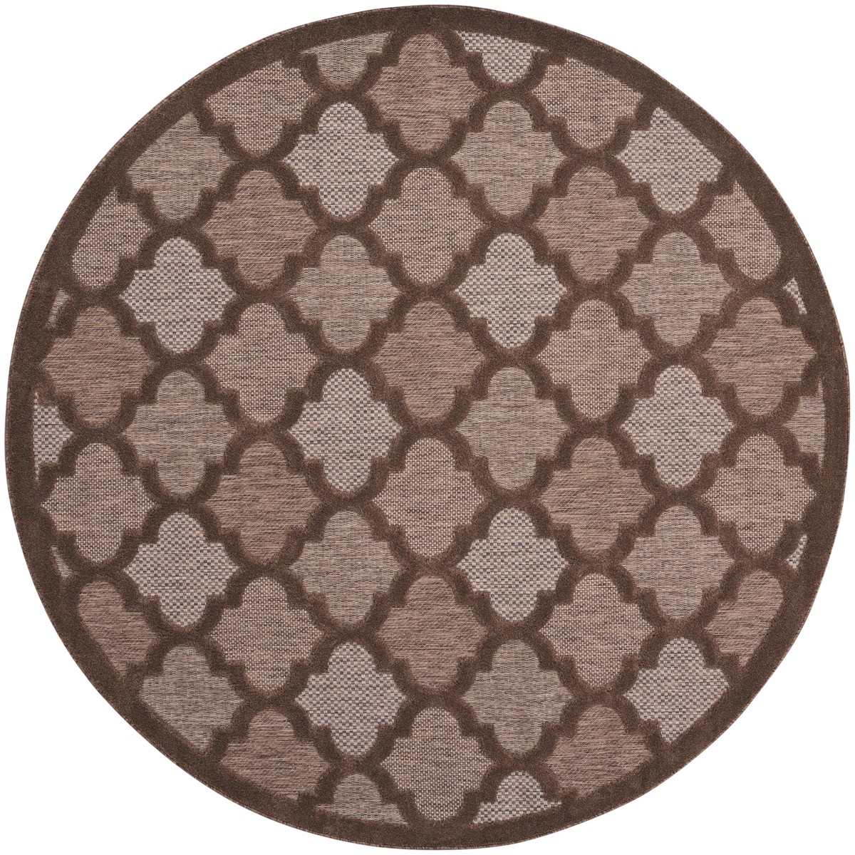Easy Care Brown Modern Polypropylene Area Rug – 8′ x Round