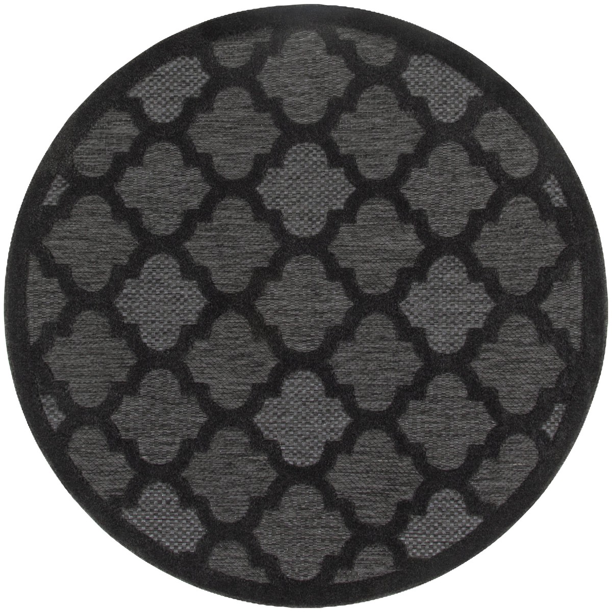 Easy Care Charcoal Black Modern Polypropylene Area Rug – 5′ x Round