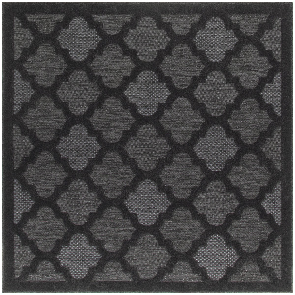 Easy Care Charcoal Black Modern Polypropylene Area Rug – 5′ x Square