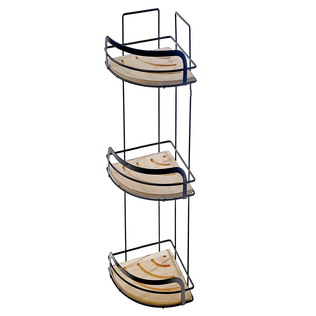 3-Tier Bamboo Corner Rack  Kitchen & Bathroom Storage Organizer, Space-Saving Rack